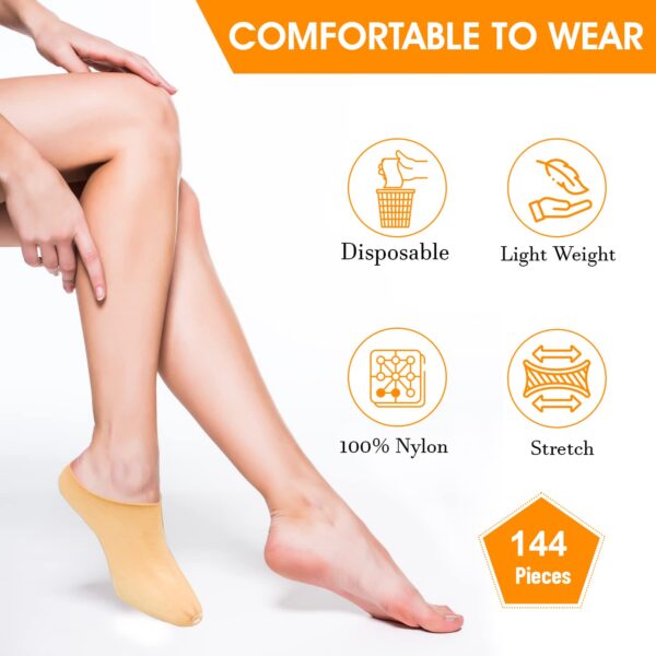 Disposable Foot Socks, Disposable Foot Sox, Tan - 1 Gross, 144 pieces