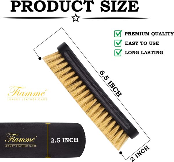 Shoe Cleaning Brush- Sneaker Soft Bristle Brush for Canvas, Leather, Mesh, Cloth & More- 6.7"- Fiamme Luxury Care - Image 3