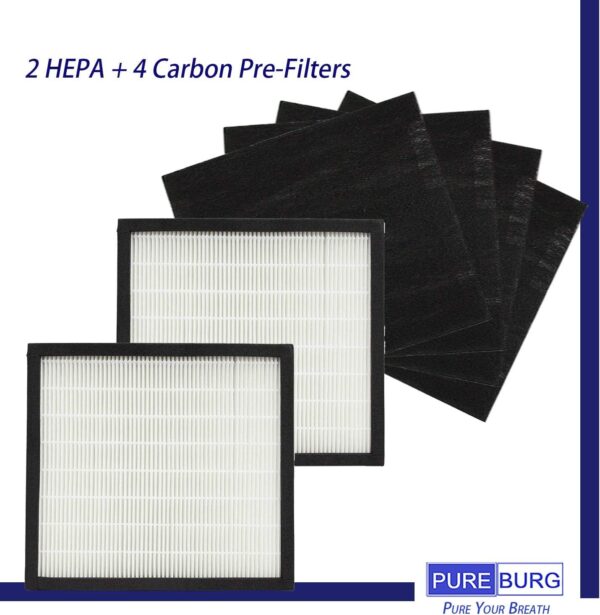 Replacement True HEPA Filter Set Compatible with Oreck WK01234CA WK01234QPC Fits WK10002QPC WK10003CA and Plus Pet WK10052QPC Air Purifiers,High-efficiency Activated carbon,2-Pack  Home & Kitchen - Image 2