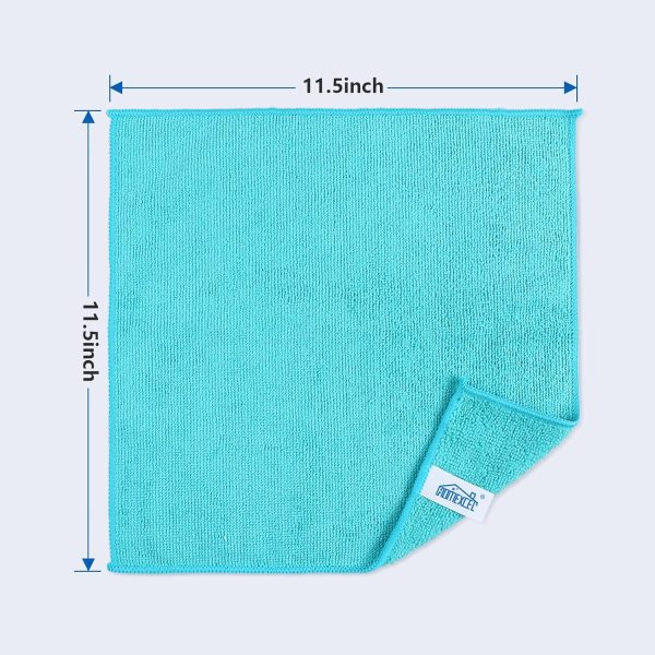 Microfiber Cleaning Cloth,12 Pack Cleaning Rag,Cleaning Towels with 4 Color Assorted,11.5"X11.5"(Green/Blue/Yellow/Pink)  Health & Household - Image 2